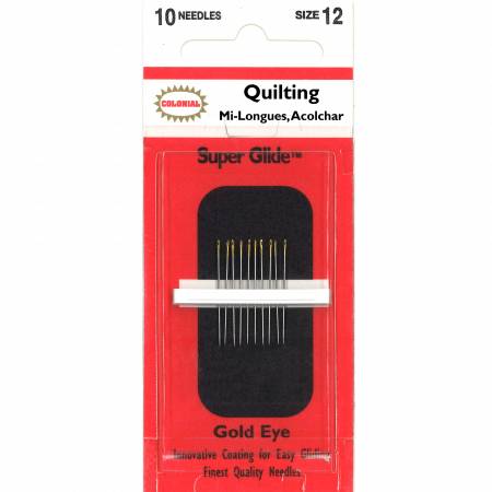 Super Glide Gold Eye Quilting Needles Size 12