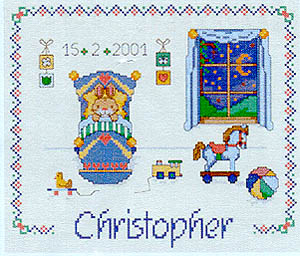 Birth Sampler With Rabbit