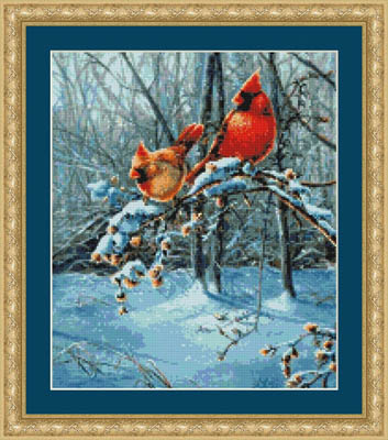 Snow Fire Cardinals