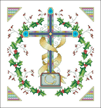 Holly Wreath Cross