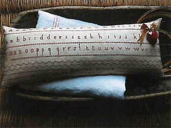 Harriat Brown Redwork Sampler Pinkeep