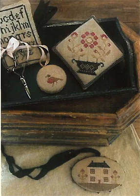 Farmhouse Sampler Pinkeep, Pin Disk, Scissor Fob & Needle