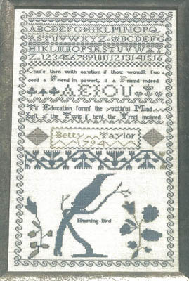 Betty Taylor's 1794 Sampler Reproduction