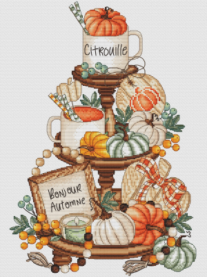 Pumpkins On Platter by Les Petites Croix De Lucie
