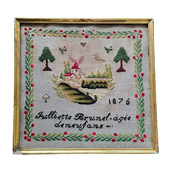 Julliette Brunel 1876 Sampler