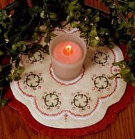 Little Candle Mats-Floral Wreath