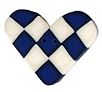 Checkered Heart Dk. Blue/White